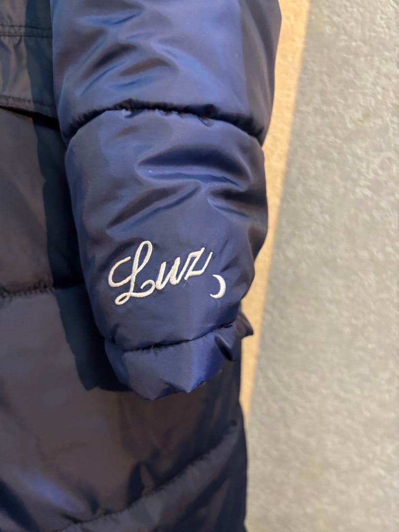 LS フード付きネイビー ロングベンチコート