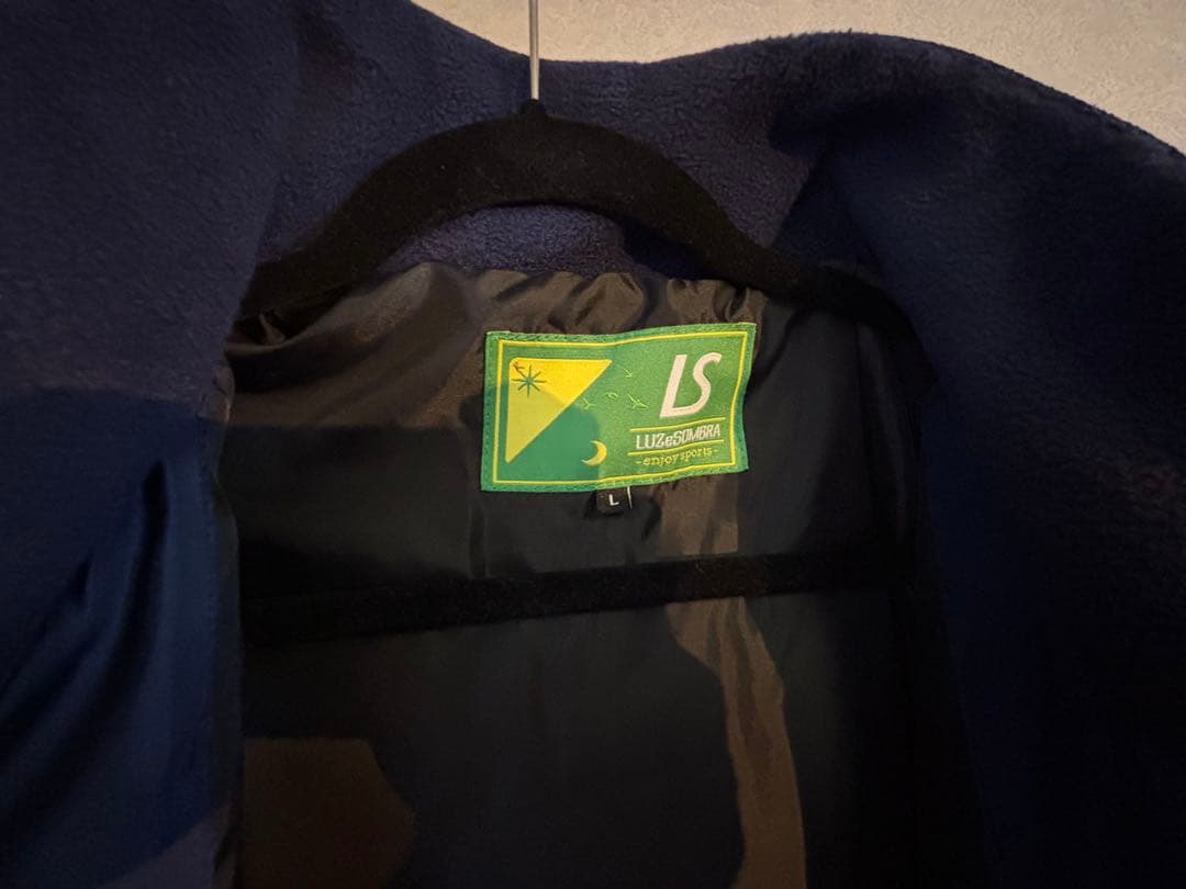 LS フード付きネイビー ロングベンチコート