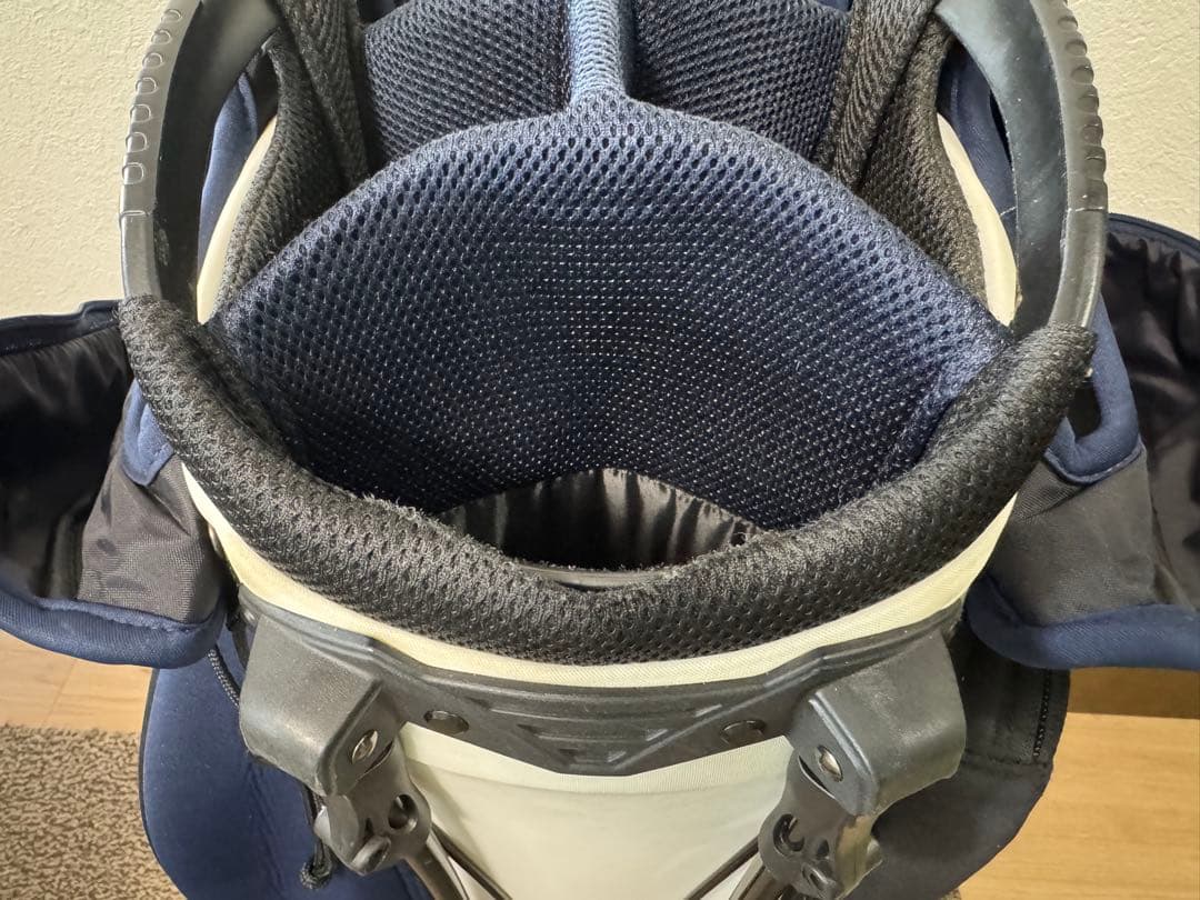 BEAMS GOLF スタンドキャディバッグ ネイビー/ホワイト 中古品