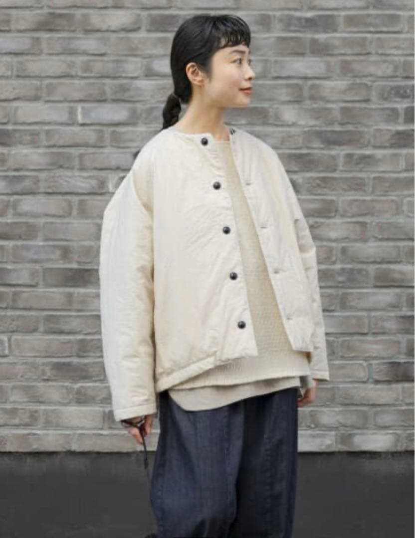 かぐれ　中綿ノーカラージャケット