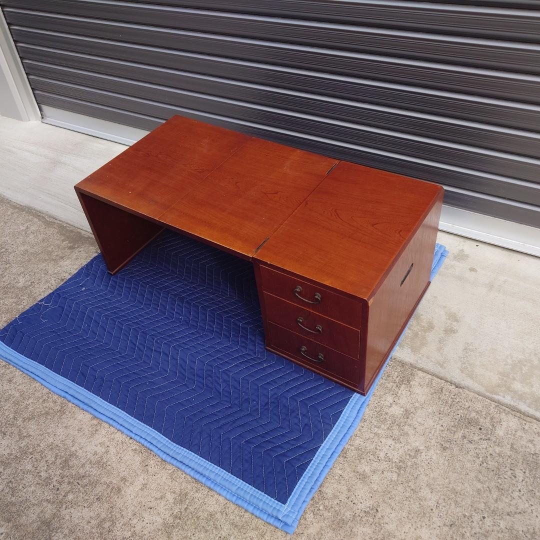 359　文机 折り畳み式　３段引き出し　 展開時W78×D38 ×H30