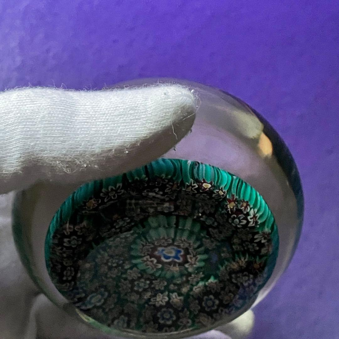 高級ミルフィオリ ペーパーウエイト 綺麗な花模様 オールドバカラ サンルイ