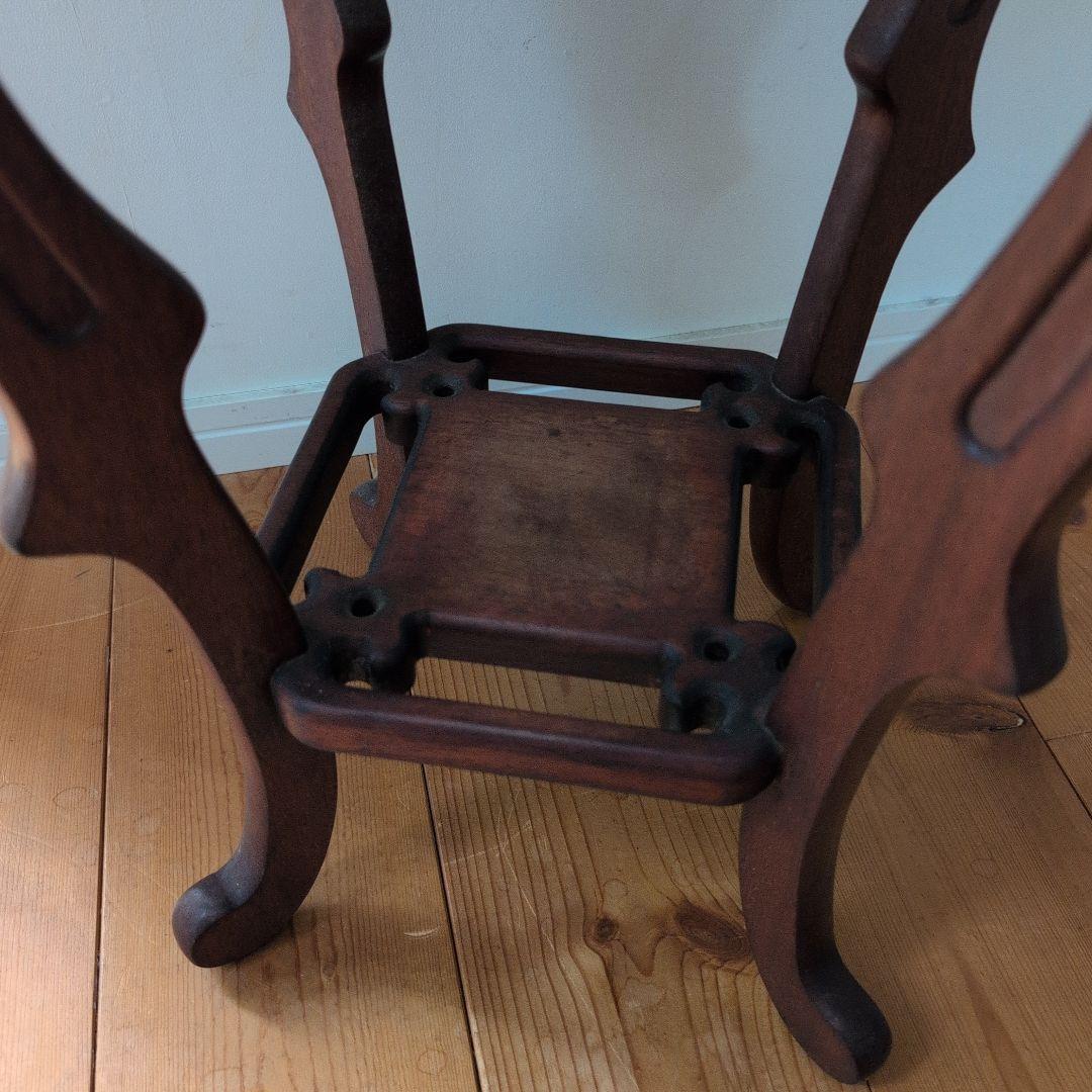 指物工芸　総シタン材(紫檀)　漆塗り 花台 アンティーク