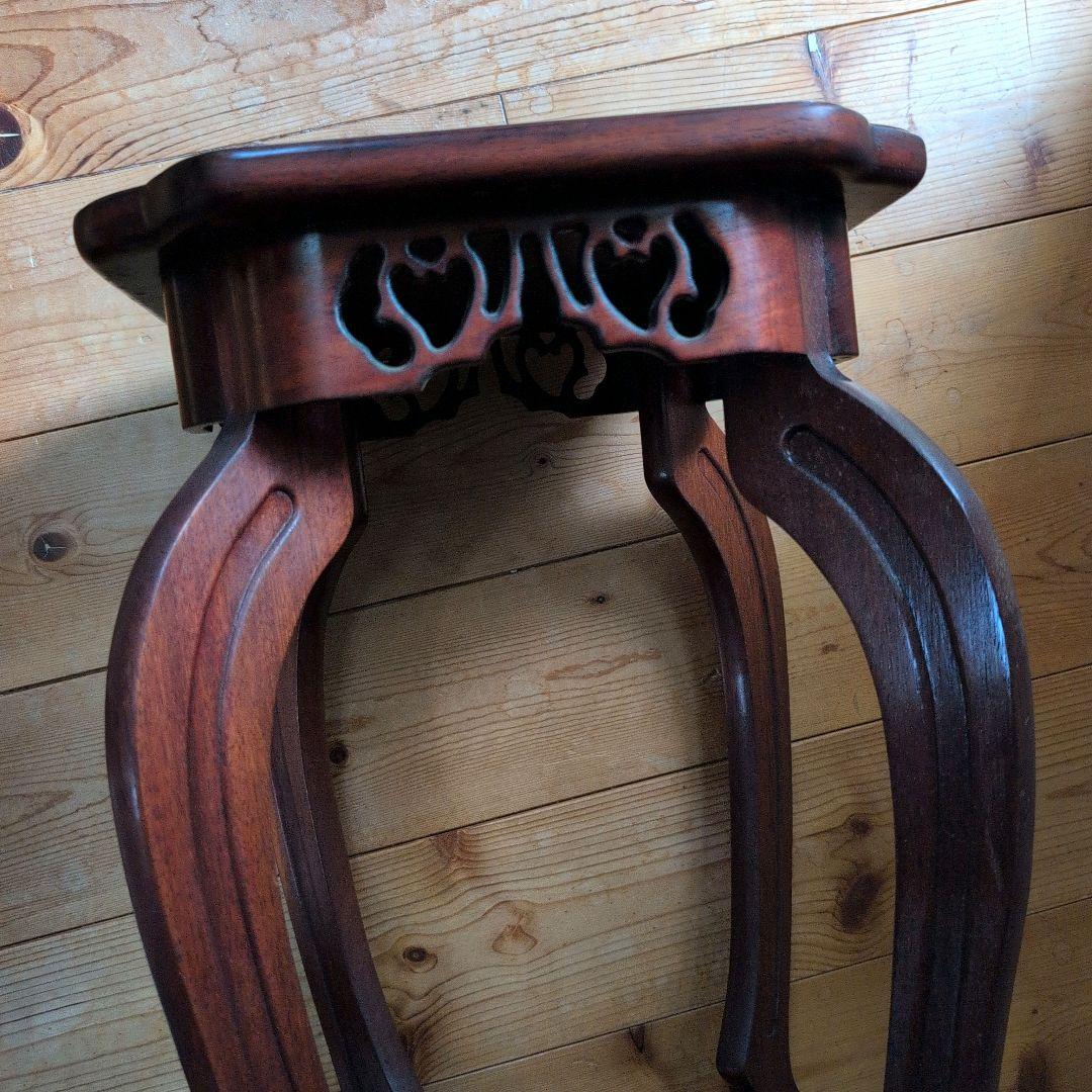 指物工芸　総シタン材(紫檀)　漆塗り 花台 アンティーク