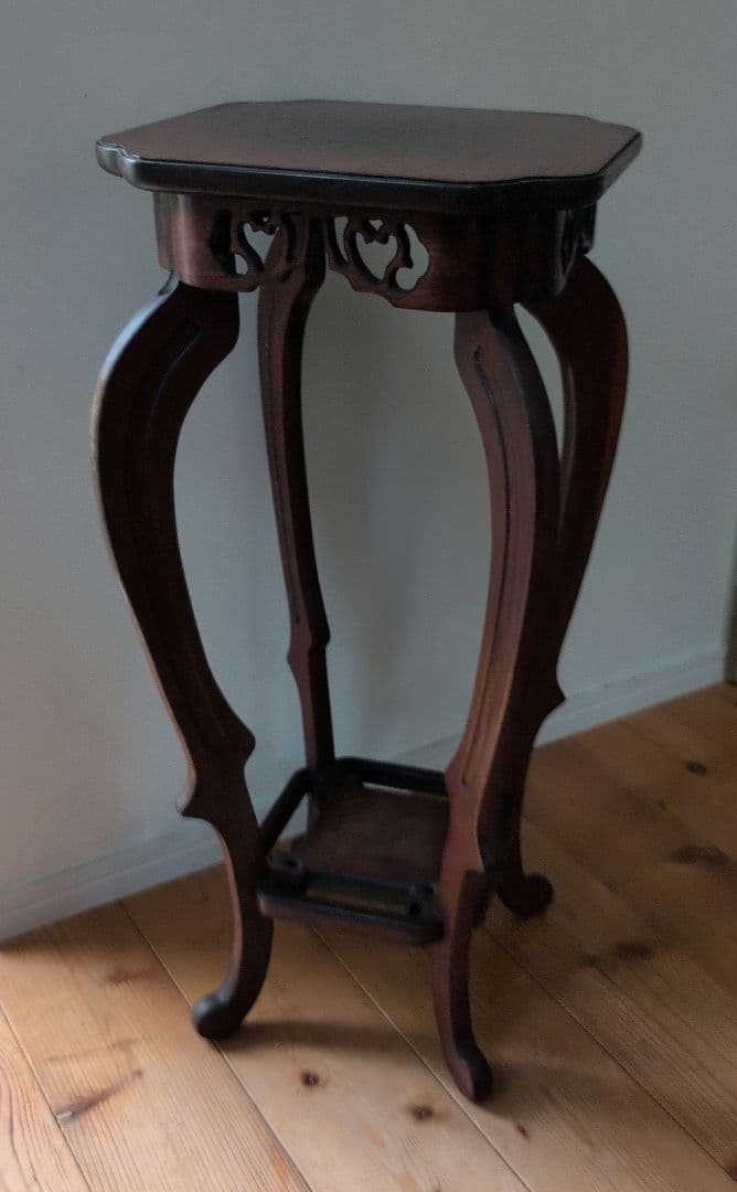 指物工芸　総シタン材(紫檀)　漆塗り 花台 アンティーク