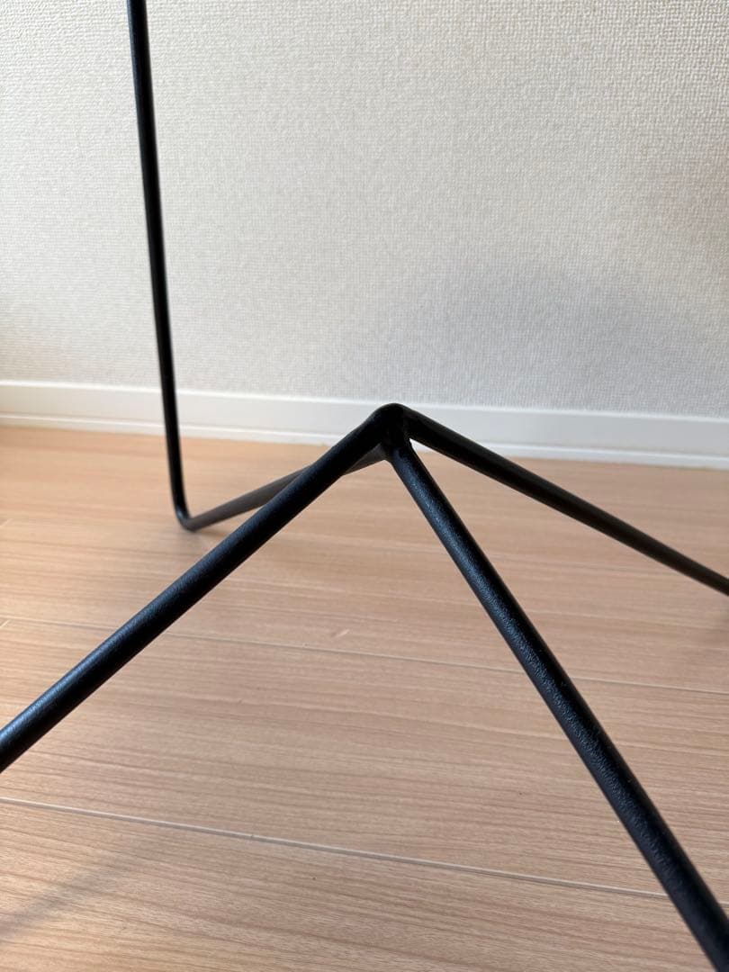 【美品】無垢材 ローテーブル 北欧家具 アイアンレッグ 丸テーブル