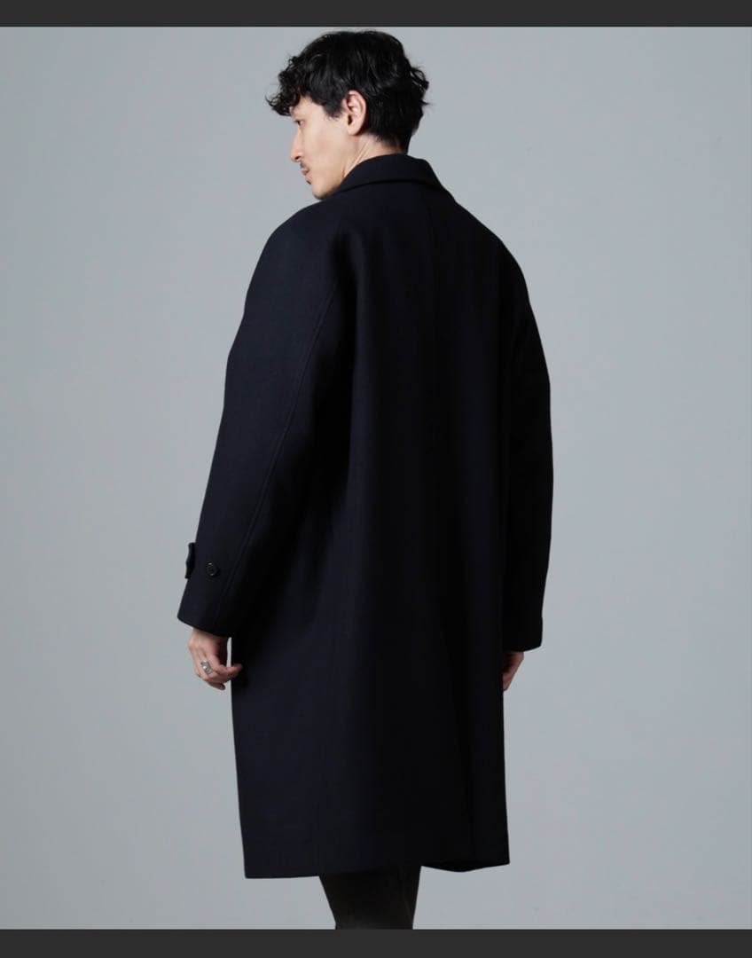 ナノユニバース　ネイビー ダブルブレスト チェスターコート