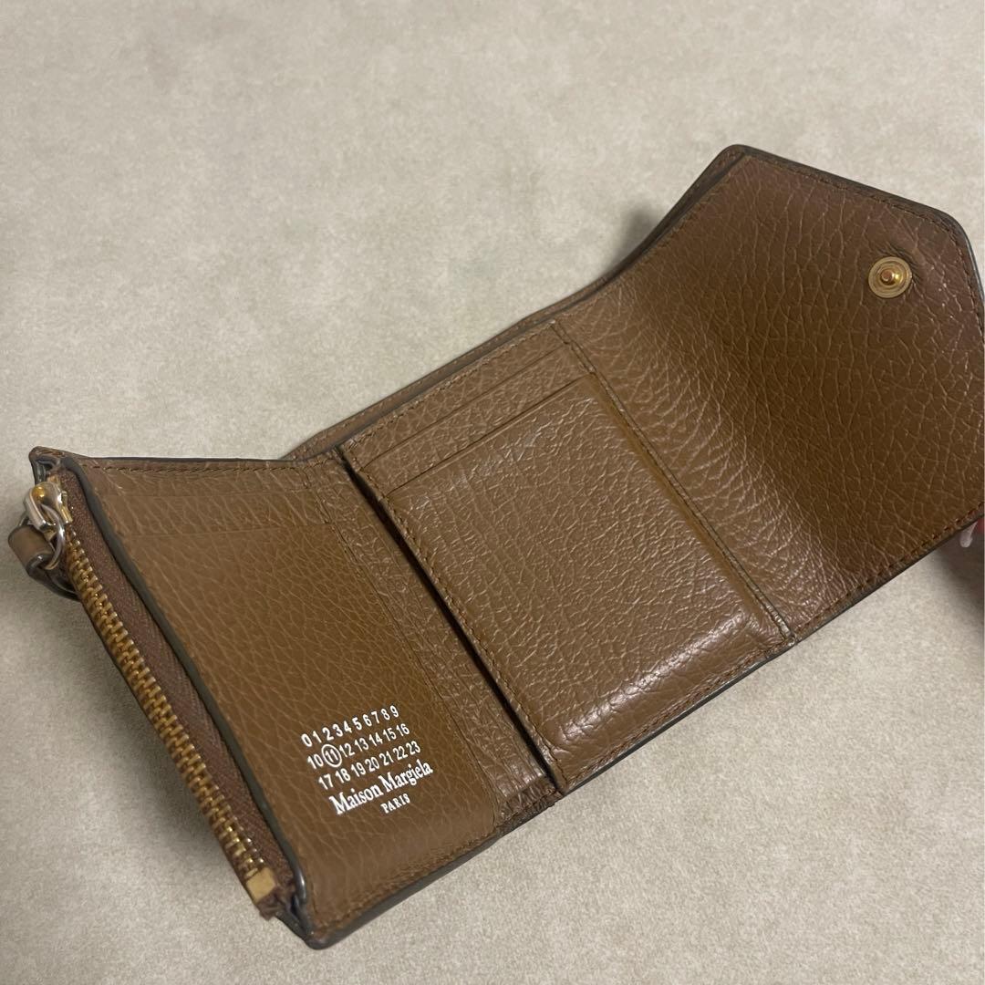 マルジェラ　三つ折り　財布　ブラウン