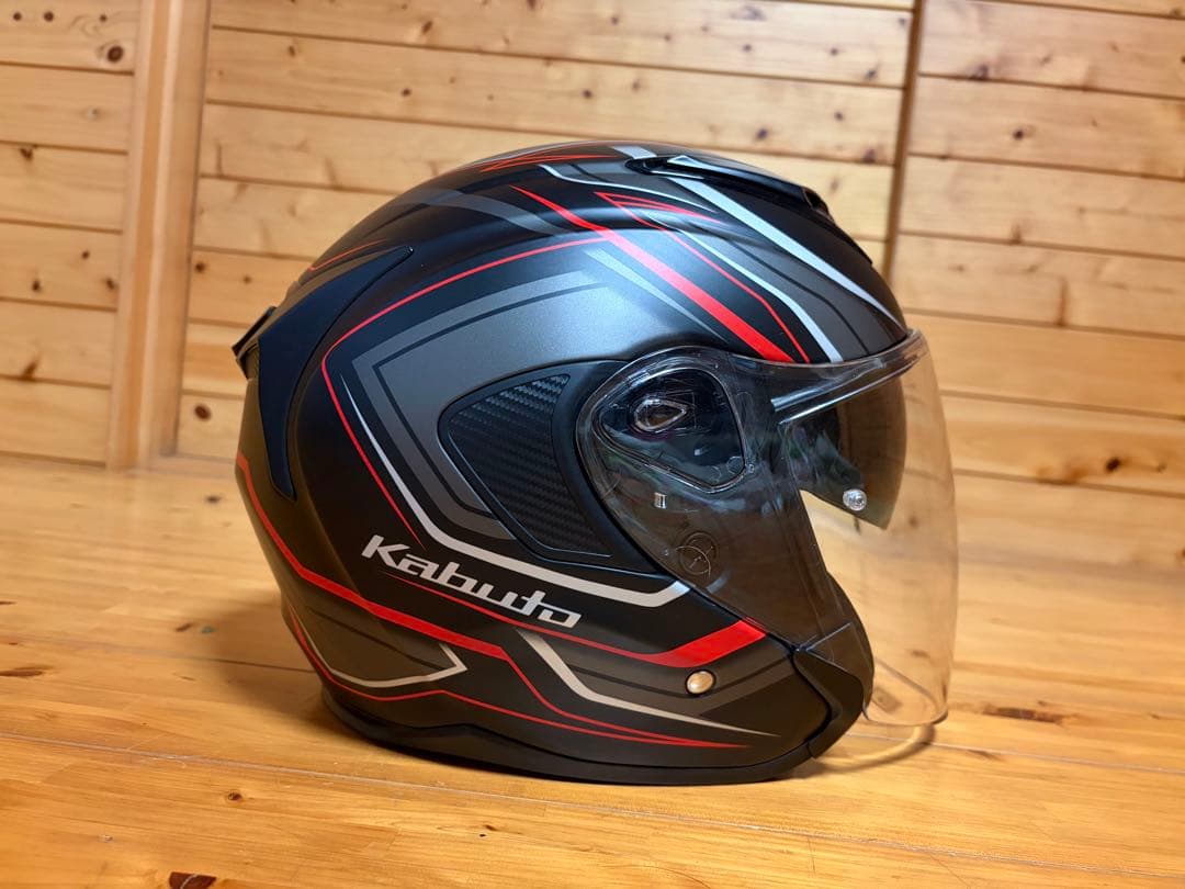 Kabuto EXCEEDジェットヘルメット ブラック レッド
