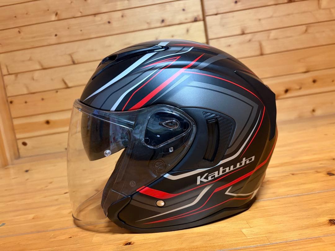 Kabuto EXCEEDジェットヘルメット ブラック レッド