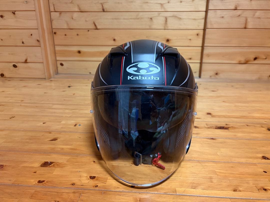 Kabuto EXCEEDジェットヘルメット ブラック レッド