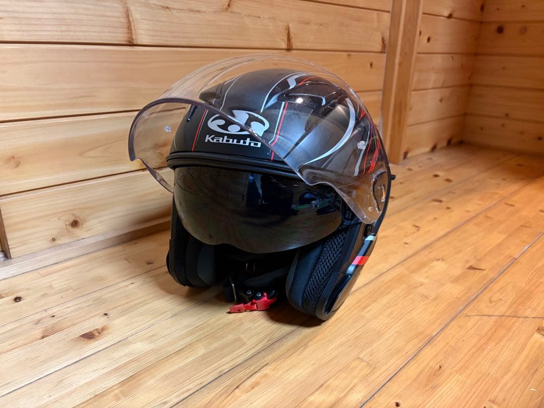 Kabuto EXCEEDジェットヘルメット ブラック レッド