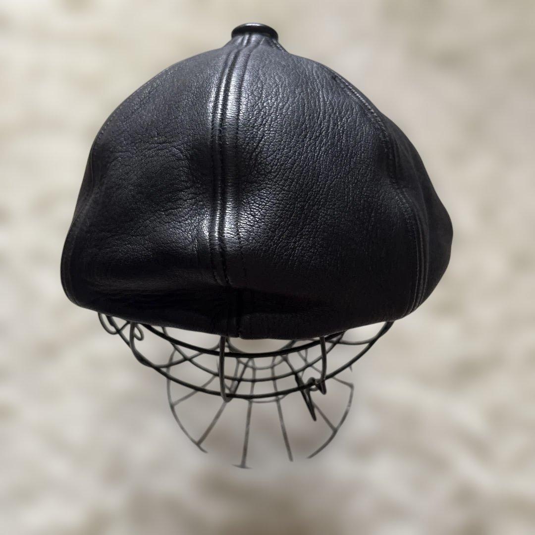 レア!バックドロップ　レザー　キャスケット　ハンチング　キャップ