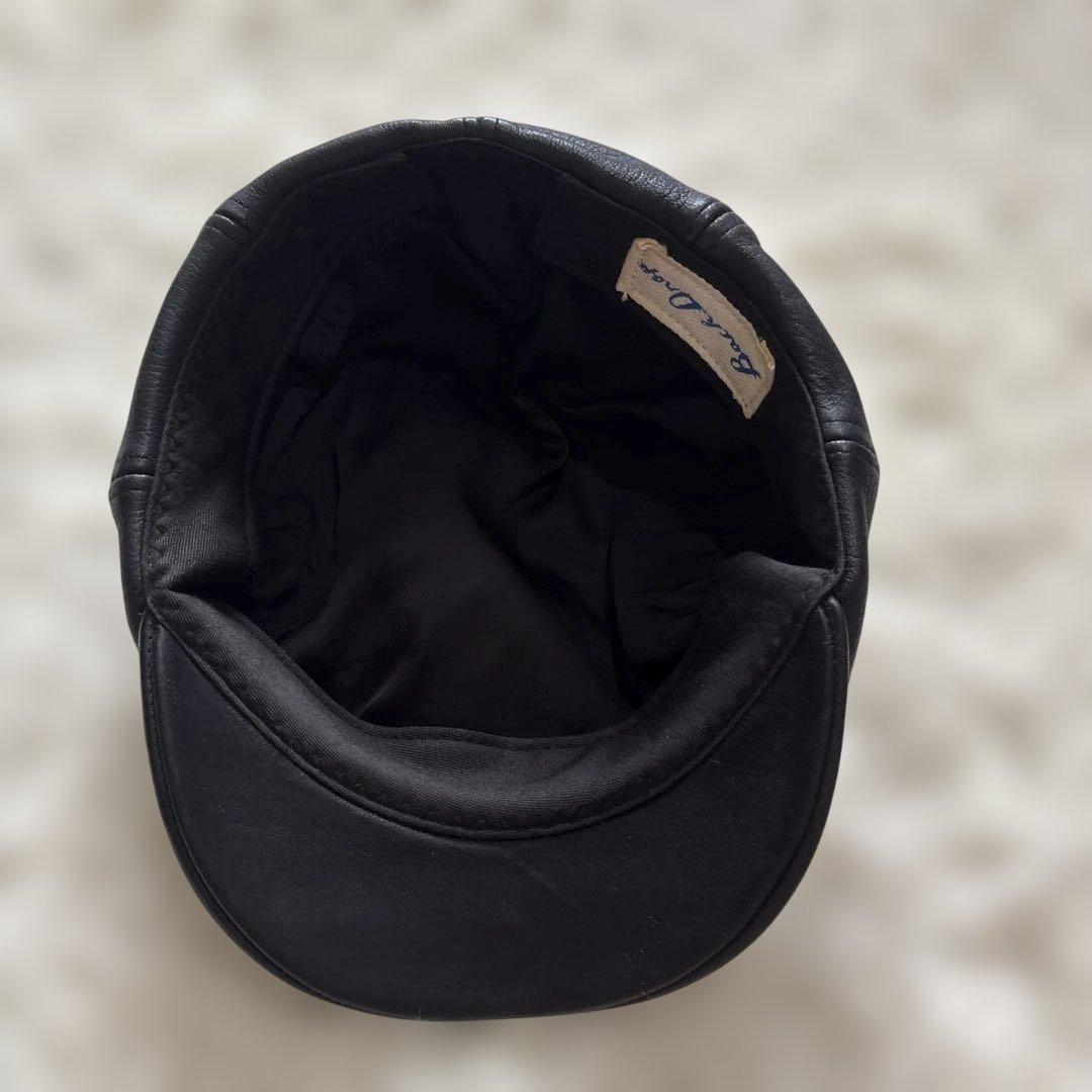 レア!バックドロップ　レザー　キャスケット　ハンチング　キャップ