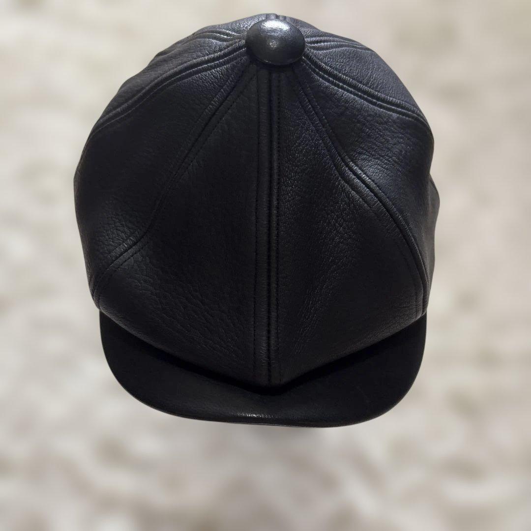 レア!バックドロップ　レザー　キャスケット　ハンチング　キャップ