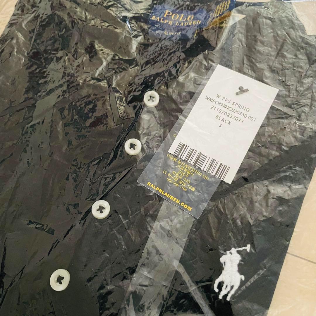 【新品タグ付き】ポロラルフローレン スリムフィットポロシャツＳ黒 正規品 未開封