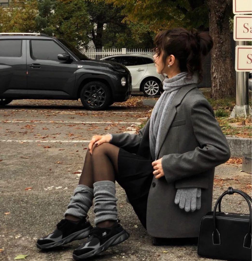 韓国限定＊New Balance メリージェーン ブラック/グレー 23cm