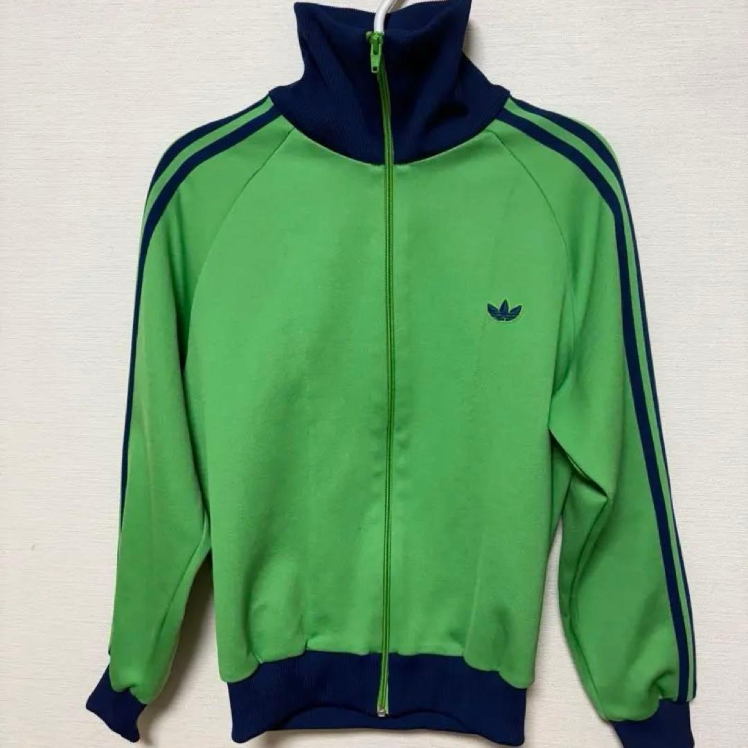 adidas グリーン ネイビー ジャージ