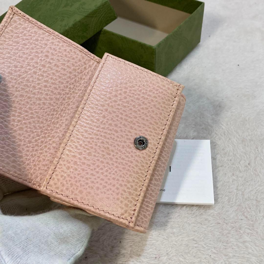 ！新品！　GUCCI グッチ　コンパクトウォレット　折り財布　ピンク
