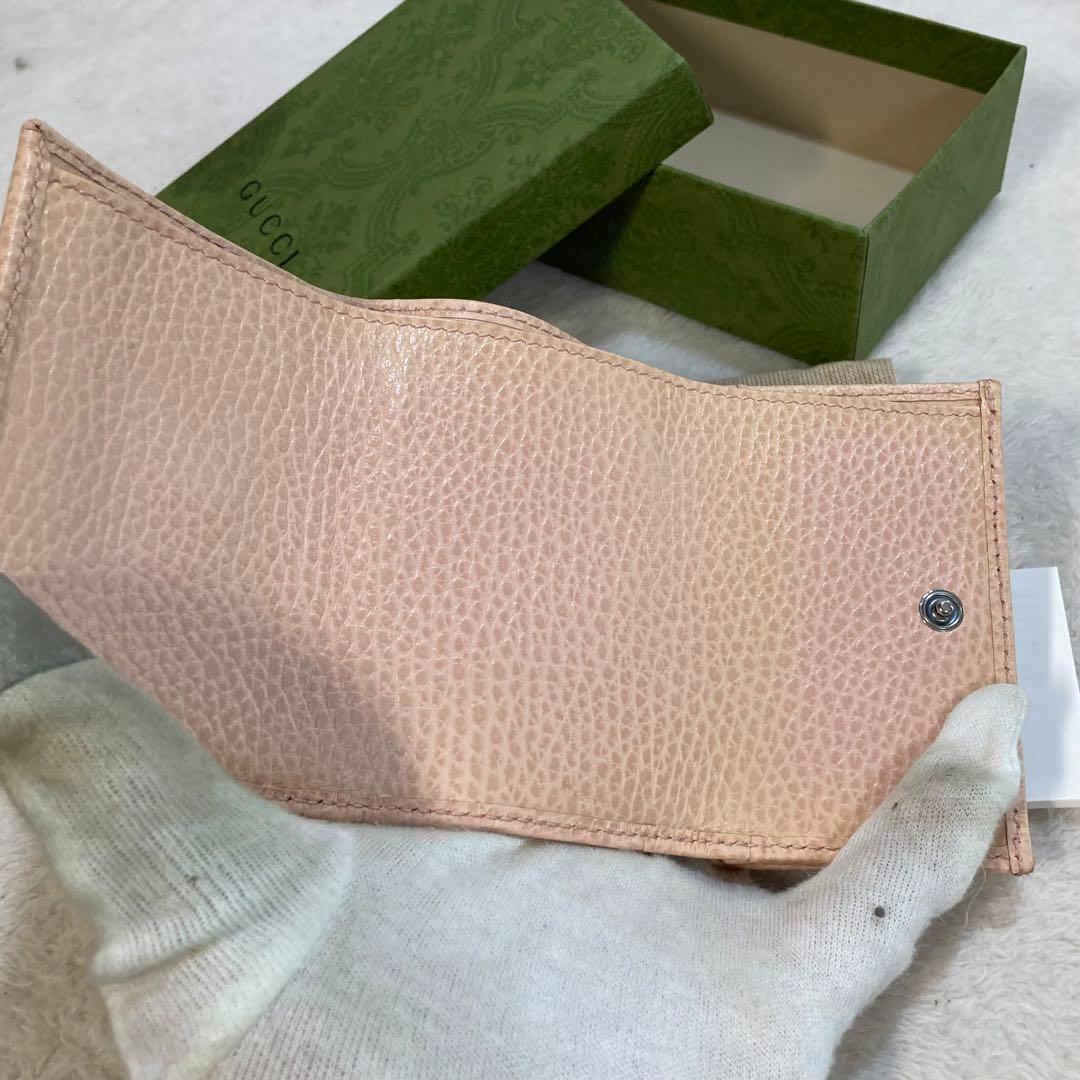 ！新品！　GUCCI グッチ　コンパクトウォレット　折り財布　ピンク
