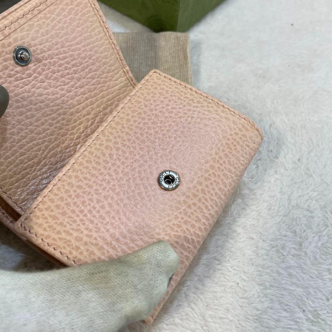 ！新品！　GUCCI グッチ　コンパクトウォレット　折り財布　ピンク