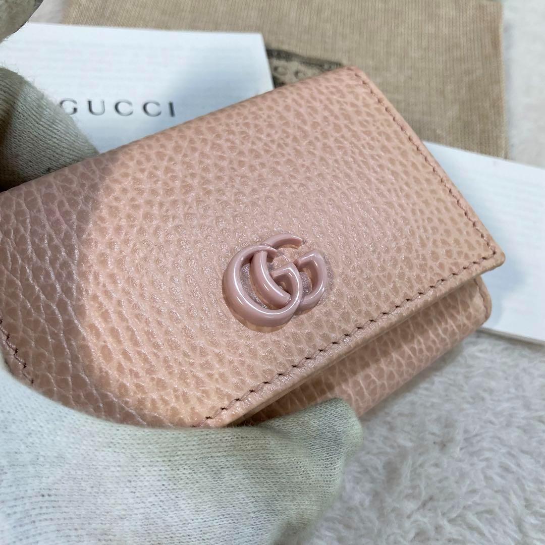！新品！　GUCCI グッチ　コンパクトウォレット　折り財布　ピンク