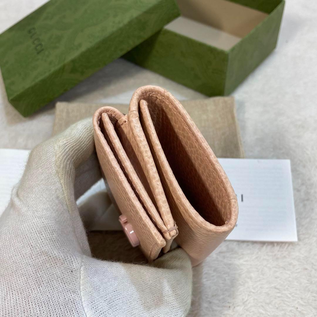！新品！　GUCCI グッチ　コンパクトウォレット　折り財布　ピンク