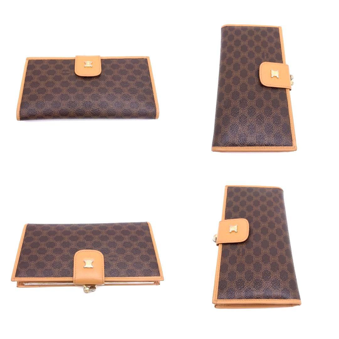 CELINE M12 長財布 がま口 マカダム柄 ヴィンテージ ブラウン