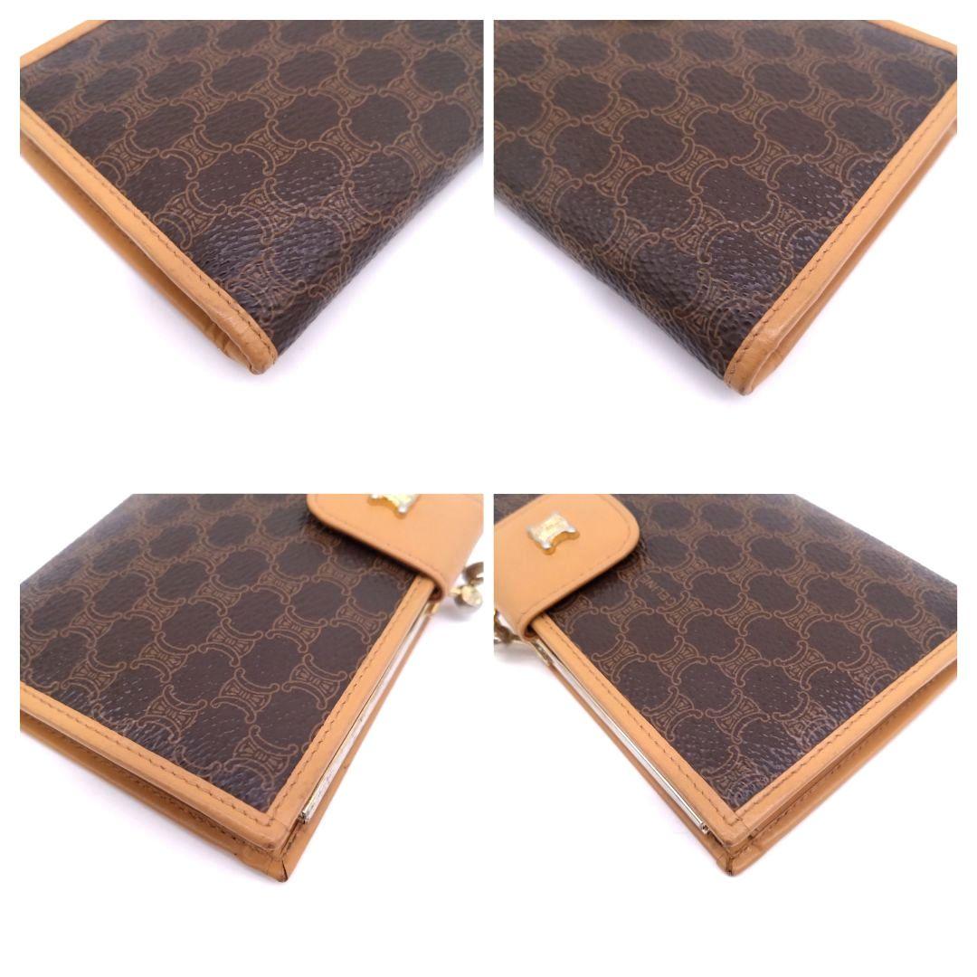 CELINE M12 長財布 がま口 マカダム柄 ヴィンテージ ブラウン