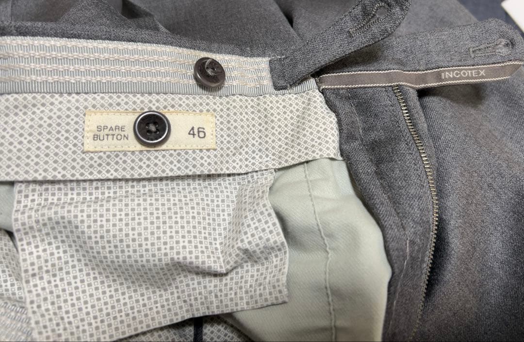 インコテックス　ウール　ライトグレー スラックス　裾ダブル　秋冬物