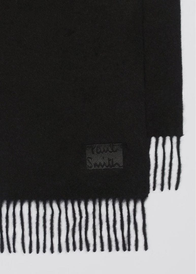 Paul Smith \"Cropped Logo\" カシミヤマフラー ブラック