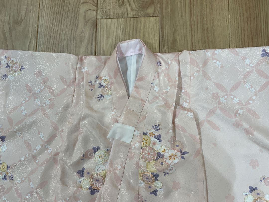 ３歳七五三着物セット　被布　薄ピンク　花柄