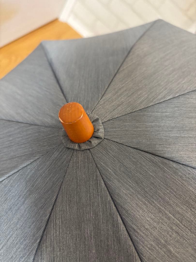 サンバリア100 2段折　フリル　フロスト　グレー　木曲がり手元