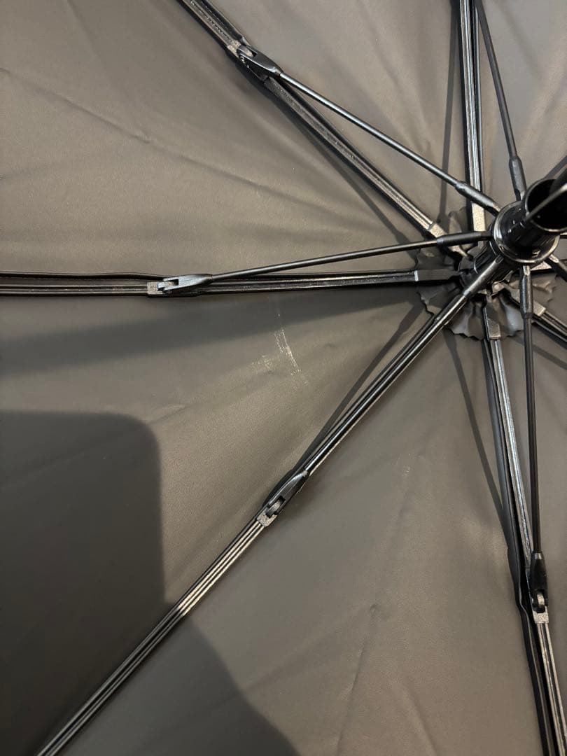 サンバリア100 2段折　フリル　フロスト　グレー　木曲がり手元