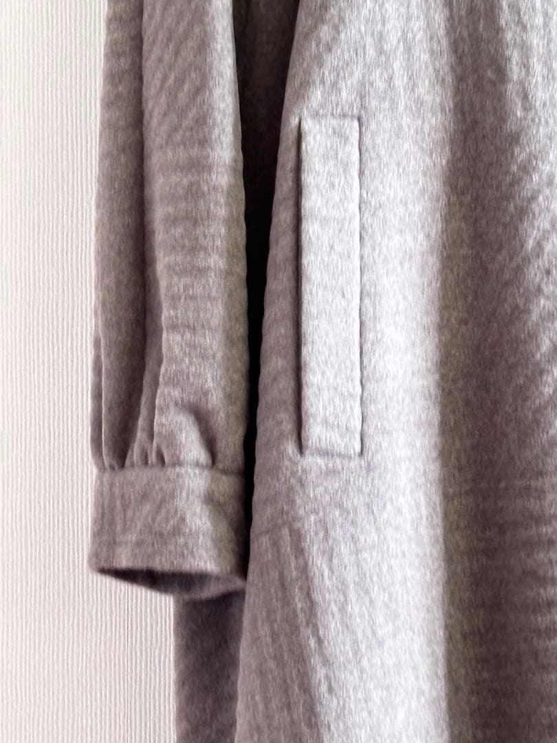 激安セール中！コート　日本製　ウール100　リアルファー襟　アンゴラ混　Aライン