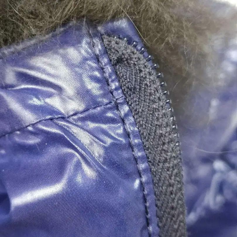 デュベティカ ダウンベスト パープル 高級ファー付 40 レディースM 373