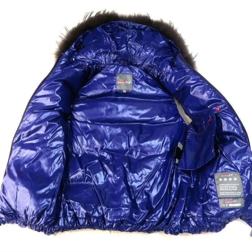 デュベティカ ダウンベスト パープル 高級ファー付 40 レディースM 373