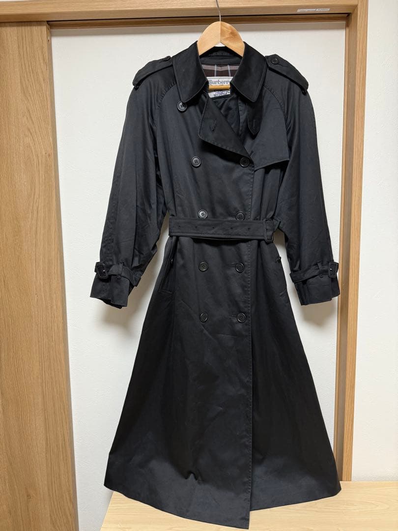 バーバリーズ　トレンチコート　チェック柄　ベルト　Aライン　ロング