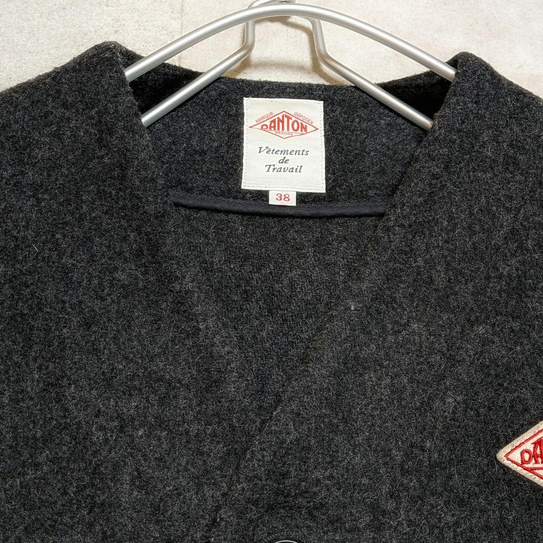 美品✨️ダントン ウールモッサ ノーカラーVネック ジャケット 近年モデル 38
