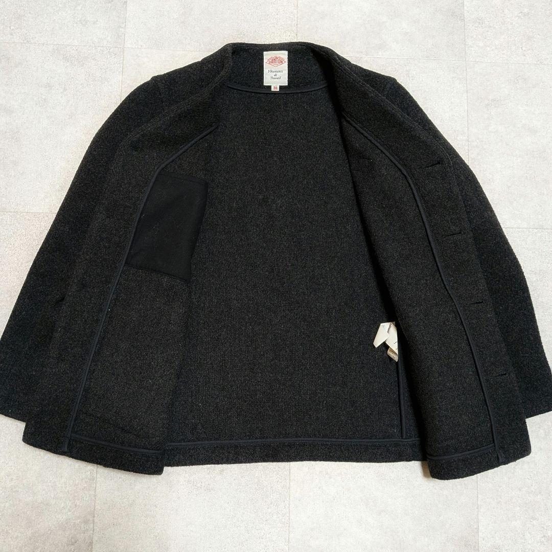 美品✨️ダントン ウールモッサ ノーカラーVネック ジャケット 近年モデル 38