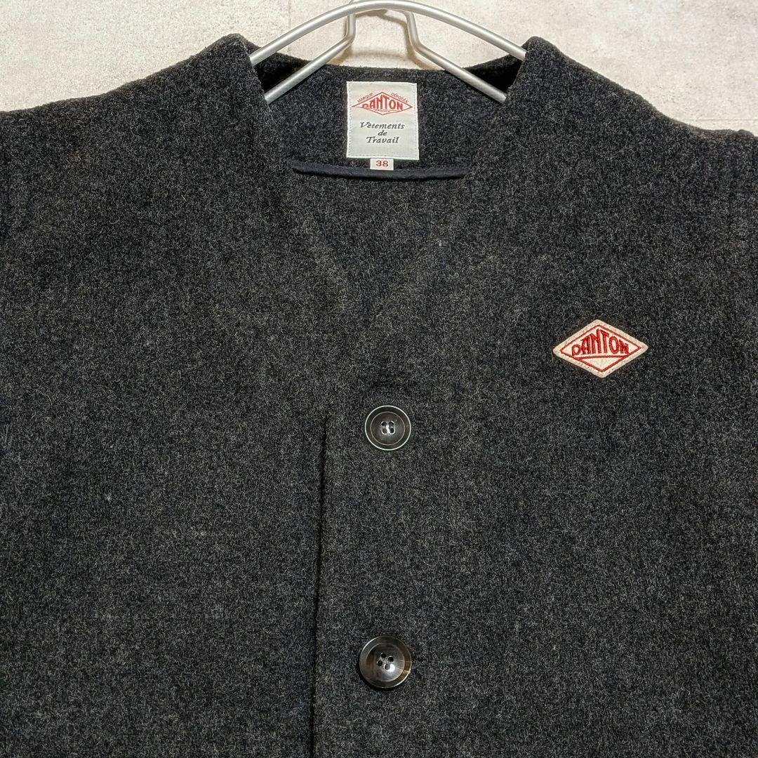 美品✨️ダントン ウールモッサ ノーカラーVネック ジャケット 近年モデル 38