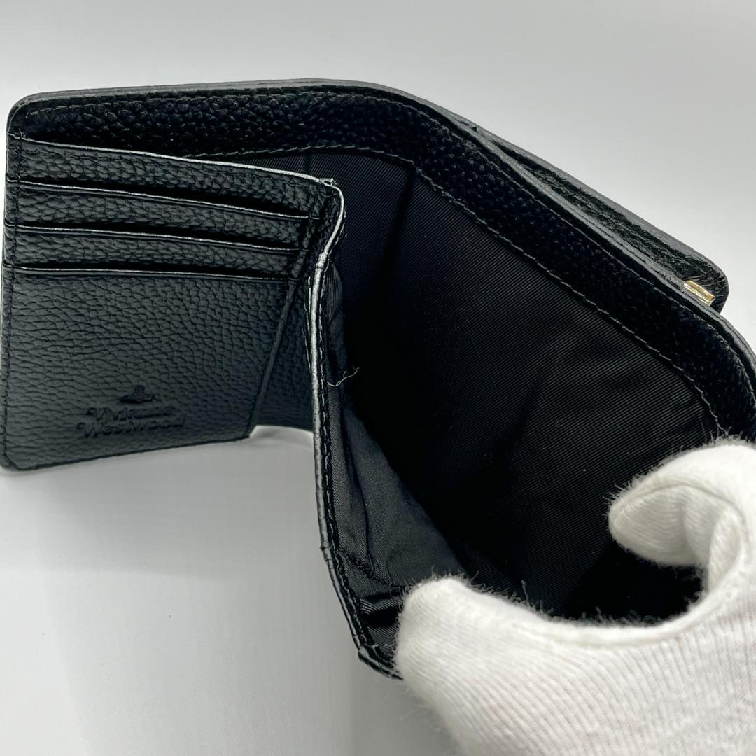 人気 Vivienne Westwood 特価 黒がま口 定番 折財布 高級感