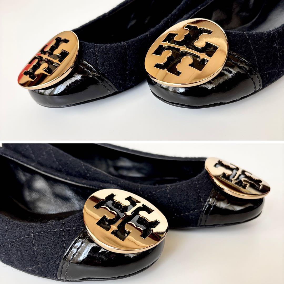 希少未使用⭐️トリーバーチ キルティング フラットシューズ エナメルトゥ 黒