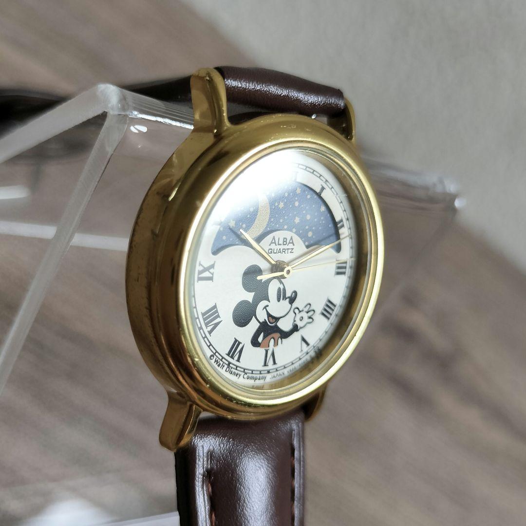 【希少✨】ミッキー ムーンフェイズ ALBA 腕時計 アナログ 昭和レトロ