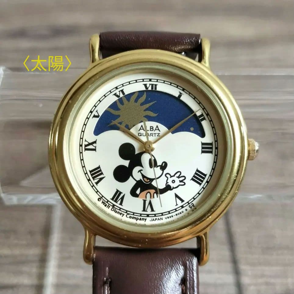 【希少✨】ミッキー ムーンフェイズ ALBA 腕時計 アナログ 昭和レトロ