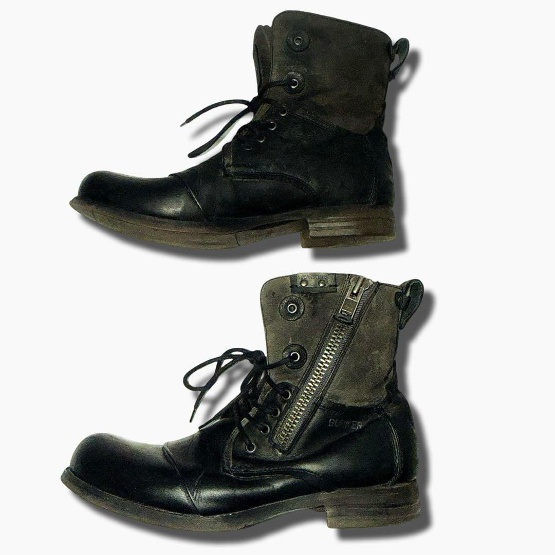 靴 00s archive sidezip work boots grunge