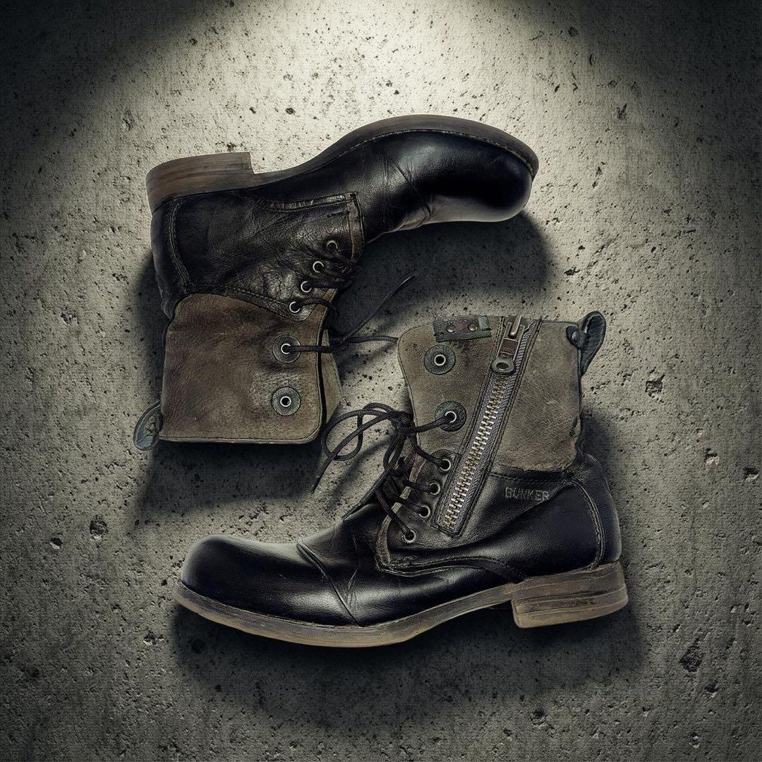 靴 00s archive sidezip work boots grunge