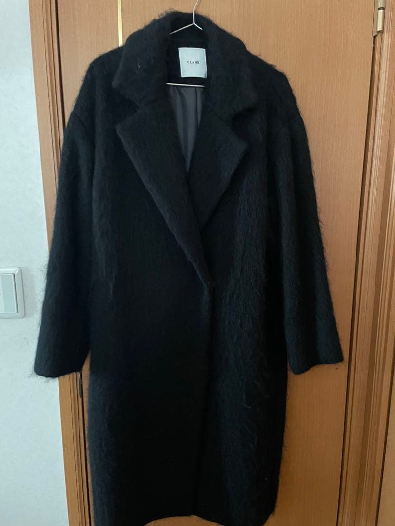 CLANE 黒 チェスターコート ロング丈