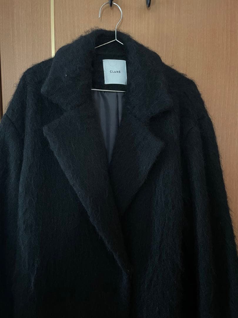 CLANE 黒 チェスターコート ロング丈