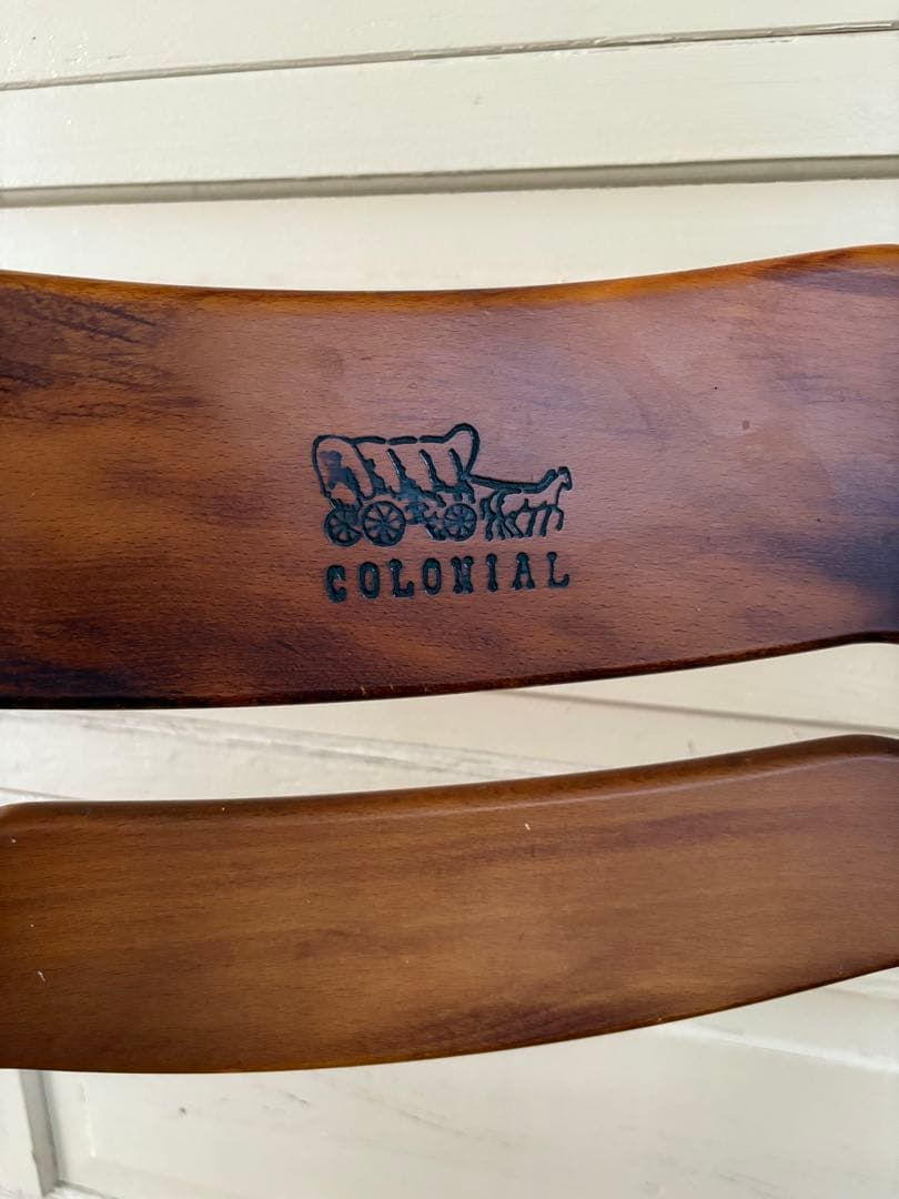 90年代 オールドカリモク椅子 2脚セットコロニアル ダイニングチェア 馬車刻印